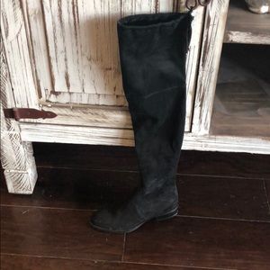 Sam Edelman Black Suede Over the Knee Flat Boots